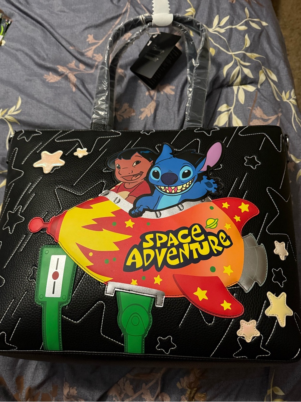 Loungefly Black Lilo & Stitch 'Space Adventure' Rocket Tote